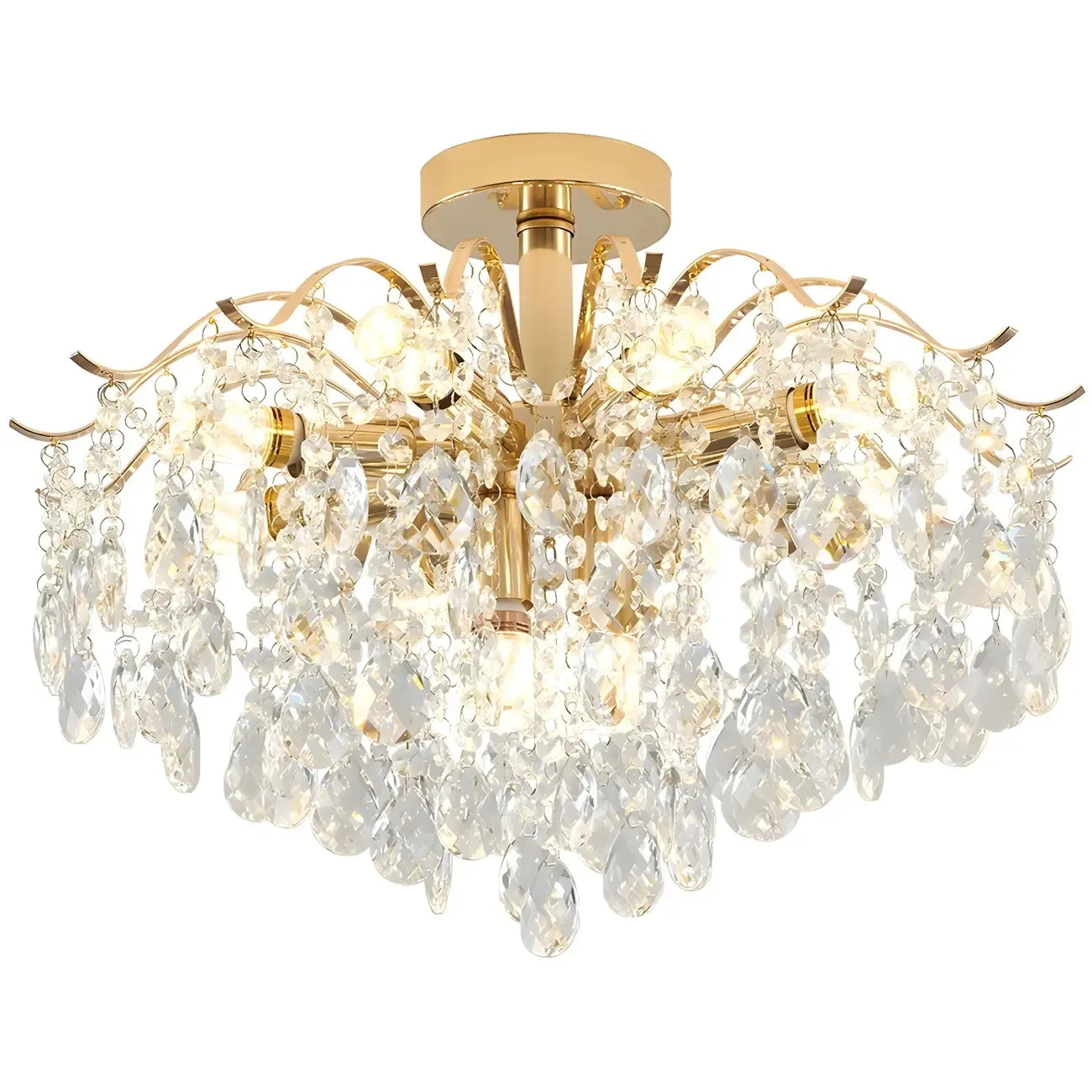 Lustre en cristal à plusieurs lumières en forme de goutte d'eau pour salle à manger