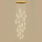 Suspension LED dorée personnalisable pour escalier