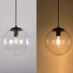 Suspension LED contemporaine en verre transparent en forme de bulle