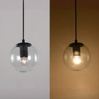 Suspension LED contemporaine en verre transparent en forme de bulle