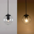 Suspension LED contemporaine en verre transparent en forme de bulle