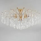 Lustre en cristal à plusieurs lumières en forme de goutte d'eau pour salle à manger