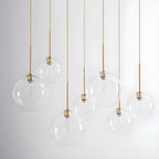 Suspension LED contemporaine en verre transparent en forme de bulle