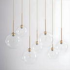 Suspension LED contemporaine en verre transparent en forme de bulle