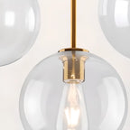 Suspension LED contemporaine en verre transparent en forme de bulle
