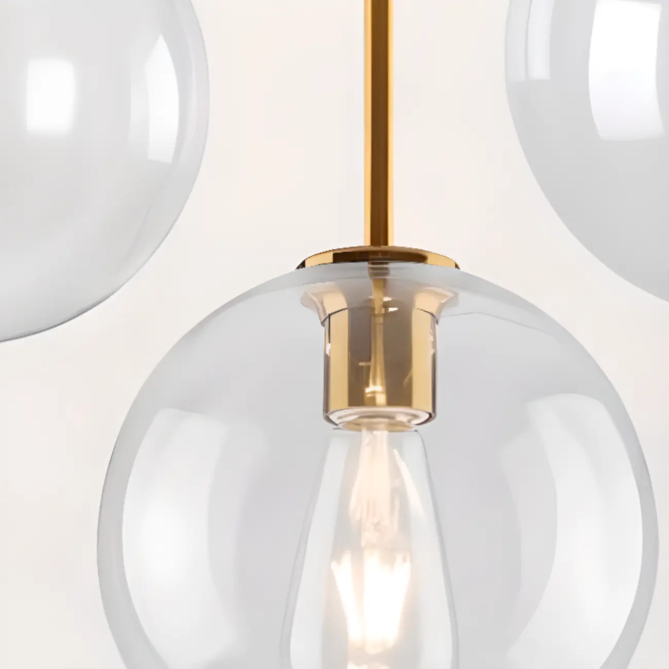 Suspension LED contemporaine en verre transparent en forme de bulle
