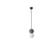 Suspension minimaliste en verre opale avec détails perlés pour chevet