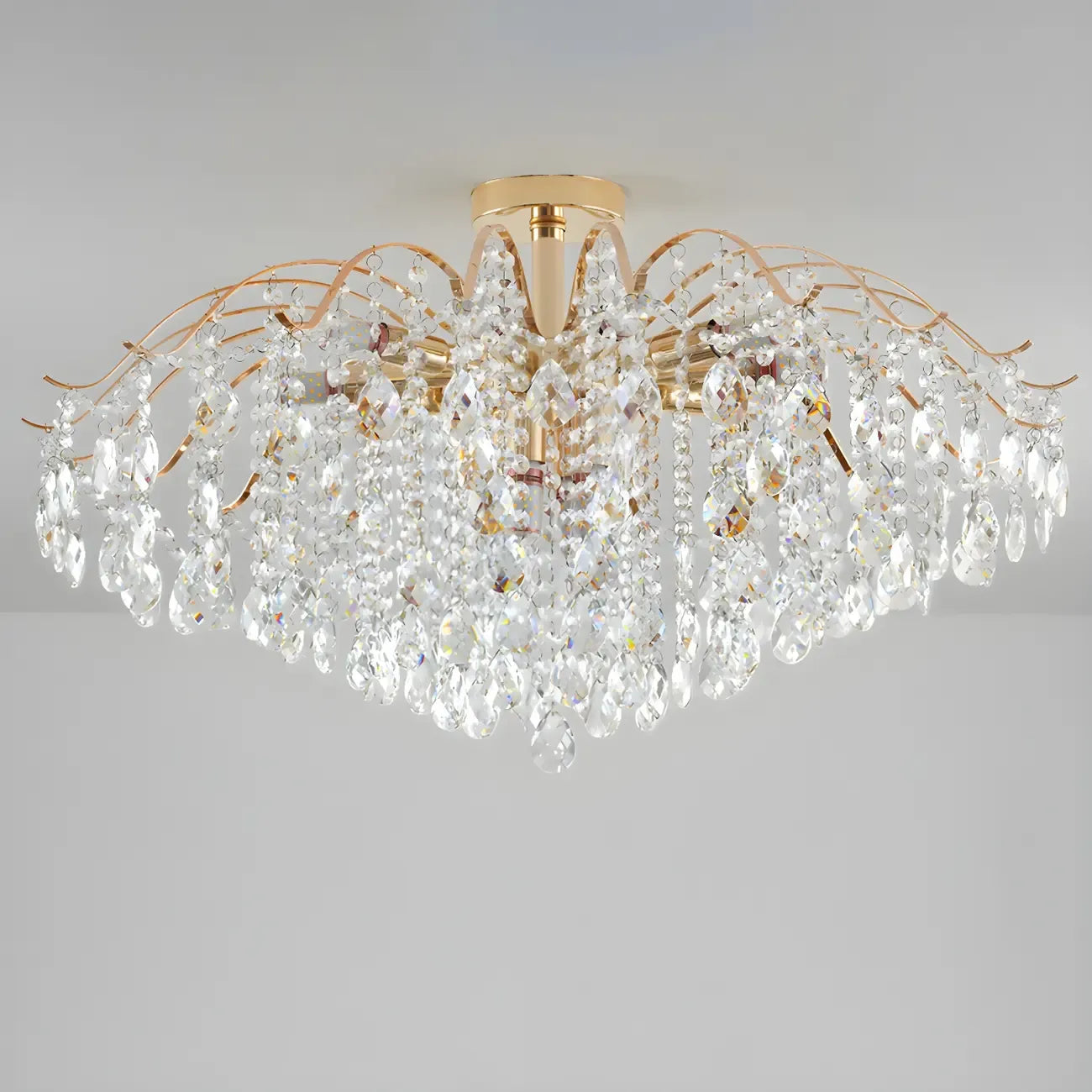 Lustre en cristal à plusieurs lumières en forme de goutte d'eau pour salle à manger