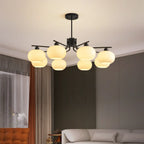 Lustre moderne en verre avec globe, longueur de suspension réglable