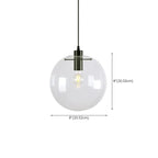 Suspension LED contemporaine en verre transparent en forme de bulle