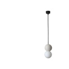 Suspension minimaliste en verre opale avec détails perlés pour chevet
