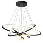 Lustre moderne circulaire à LED avec projection d'étoiles
