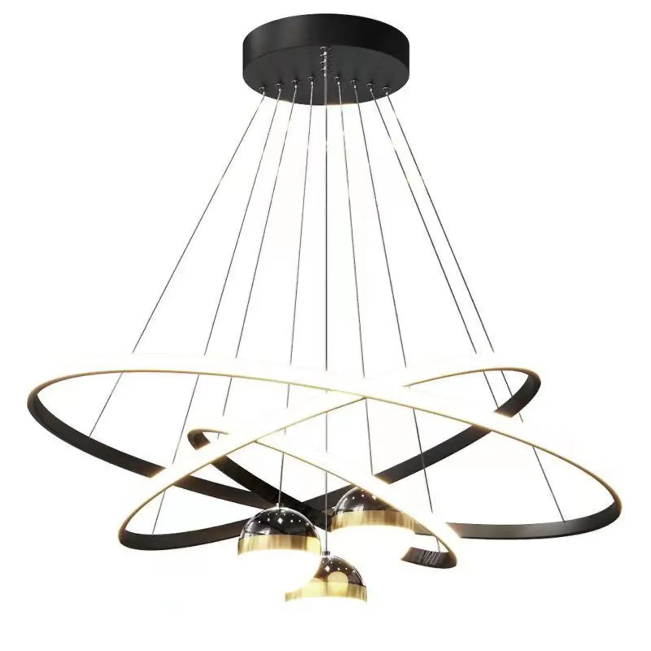 Lustre moderne circulaire à LED avec projection d'étoiles