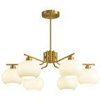 Lustre moderne en verre avec globe, longueur de suspension réglable