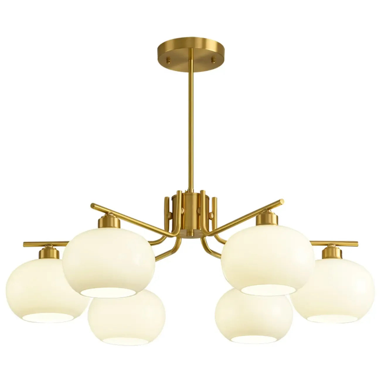 Lustre moderne en verre avec globe, longueur de suspension réglable