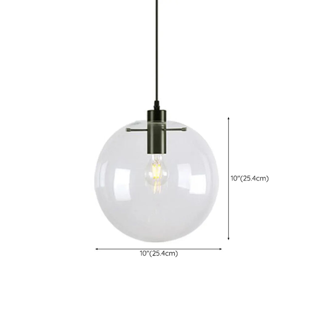 Suspension LED contemporaine en verre transparent en forme de bulle