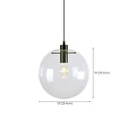 Suspension LED contemporaine en verre transparent en forme de bulle