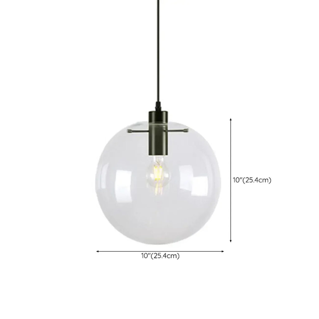 Suspension LED contemporaine en verre transparent en forme de bulle