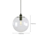 Suspension LED contemporaine en verre transparent en forme de bulle
