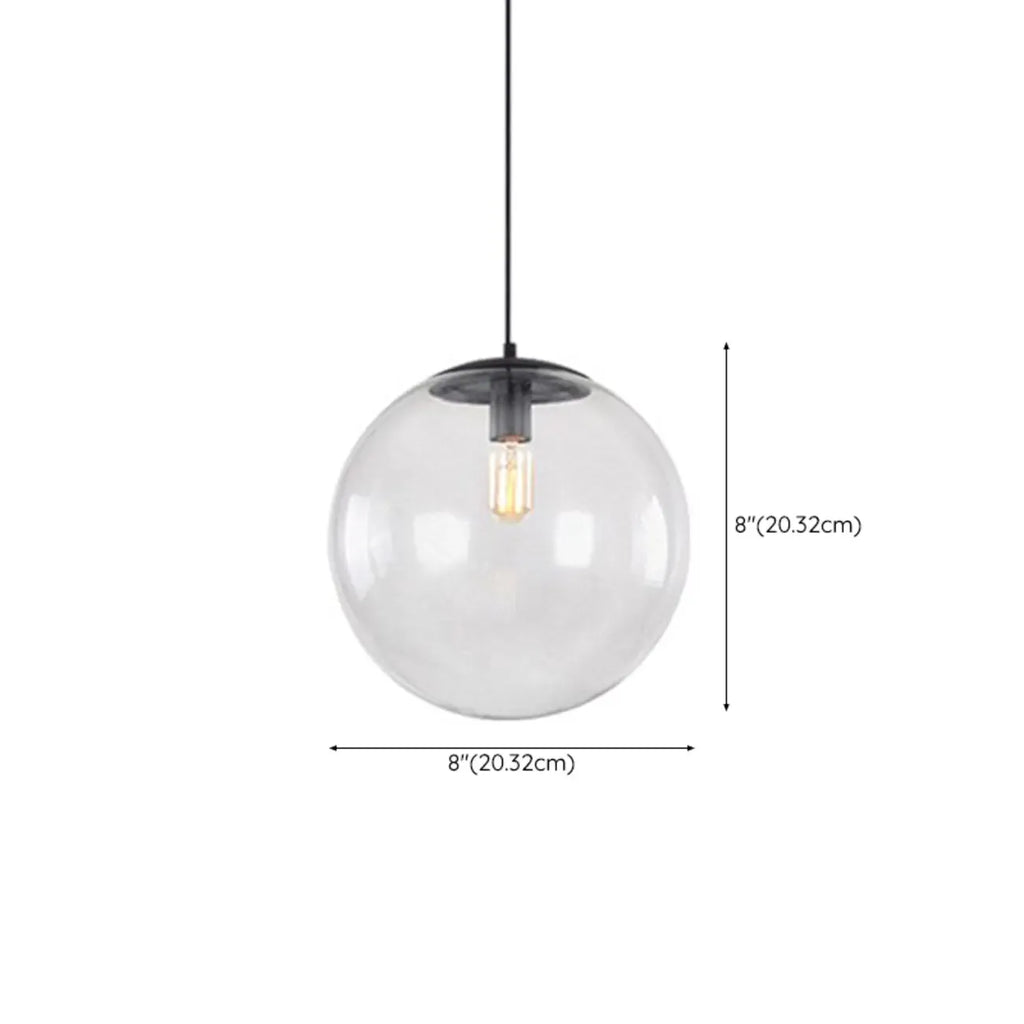 Suspension LED contemporaine en verre transparent en forme de bulle