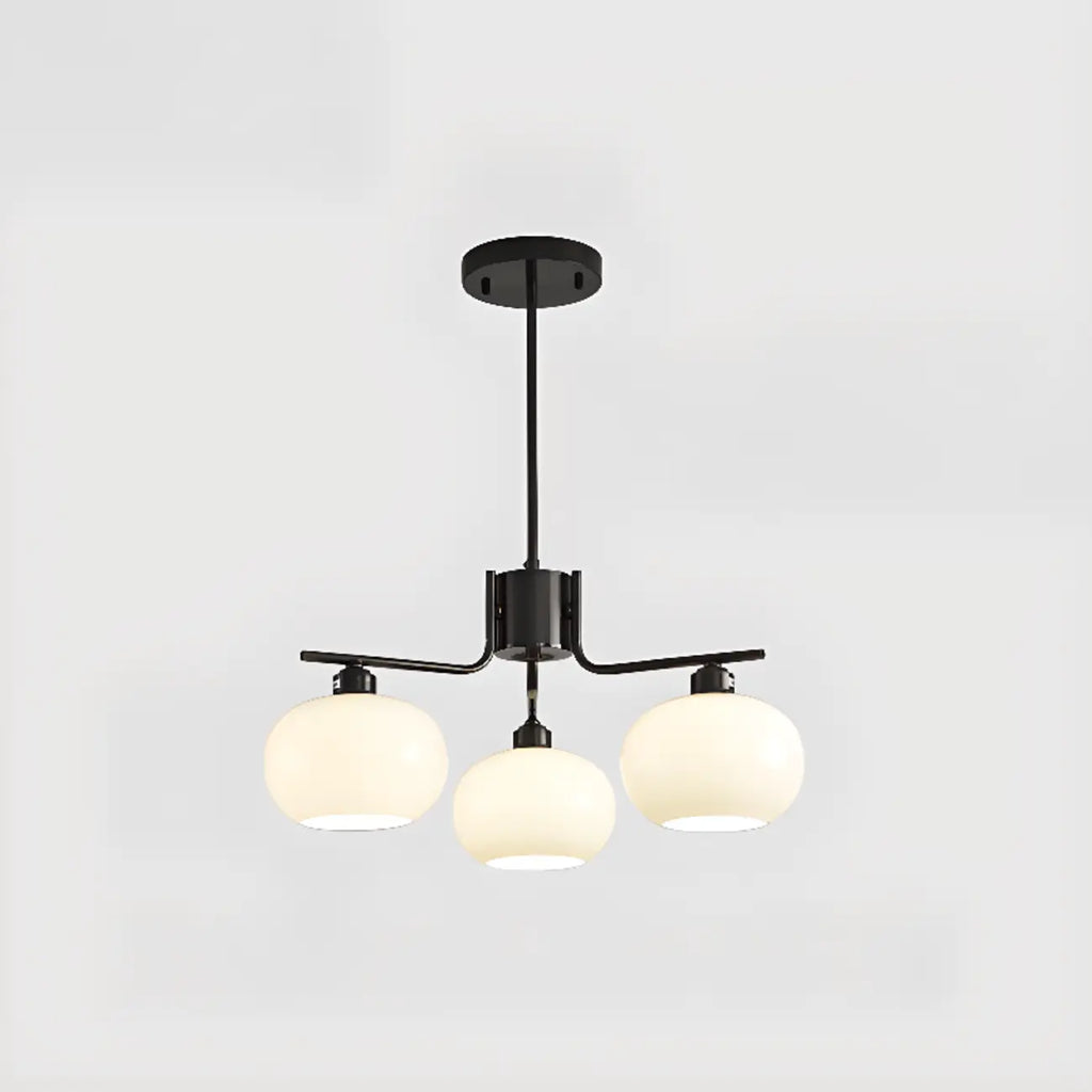 Lustre moderne en verre avec globe, longueur de suspension réglable