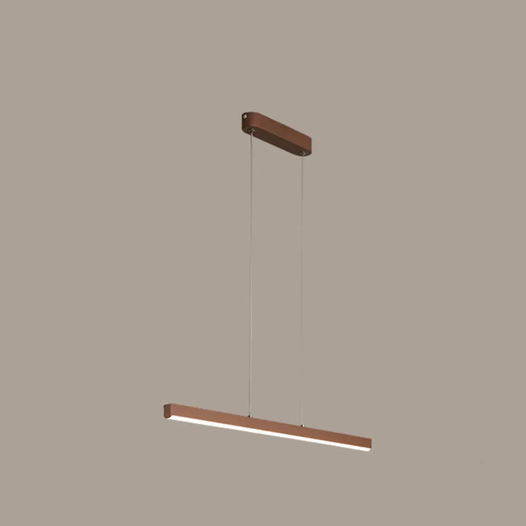 Luminaire LED rectangulaire simple en gel de silice marron pour îlot de cuisine