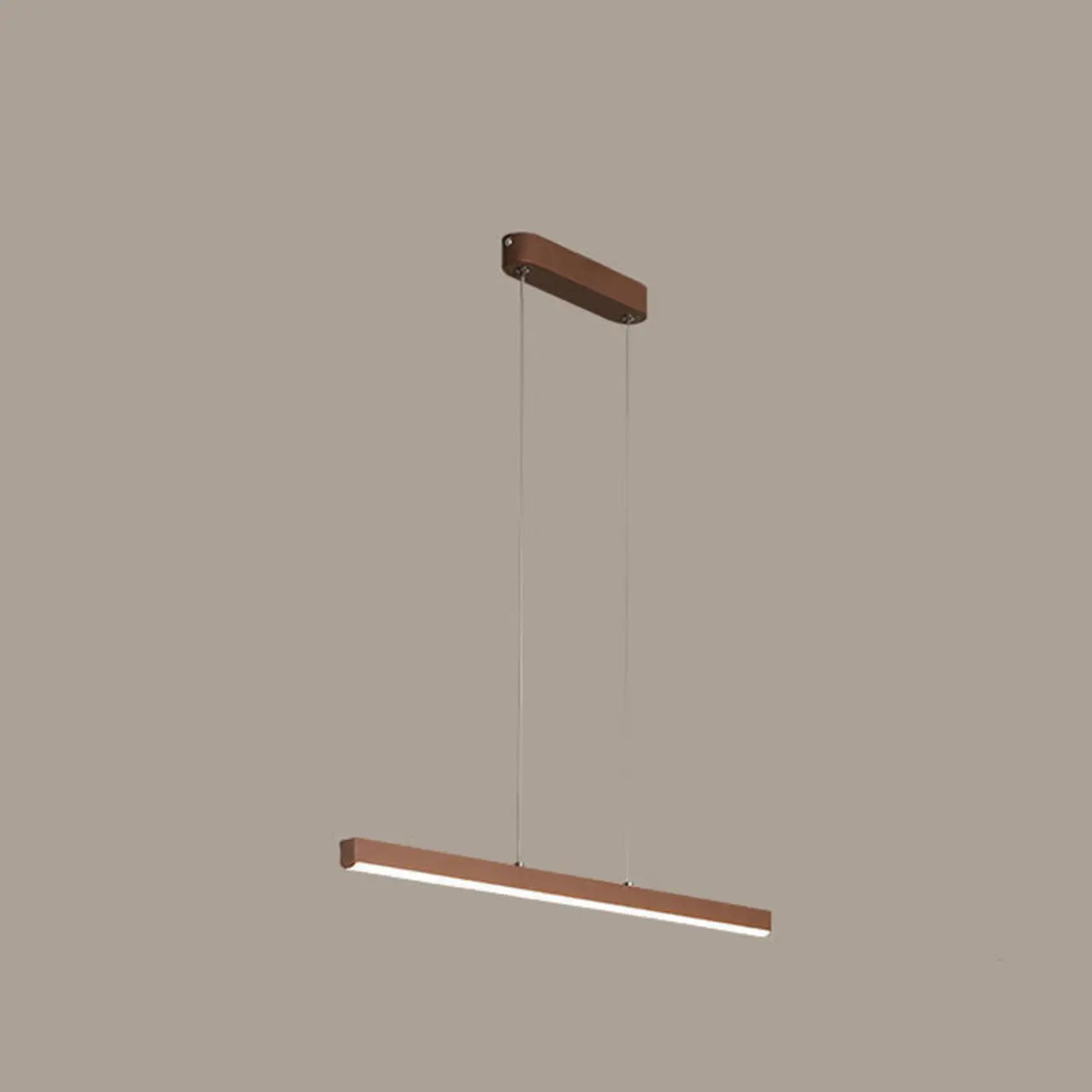 Luminaire LED rectangulaire simple en gel de silice marron pour îlot de cuisine