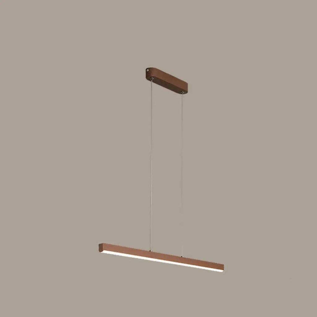 Luminaire LED rectangulaire simple en gel de silice marron pour îlot de cuisine