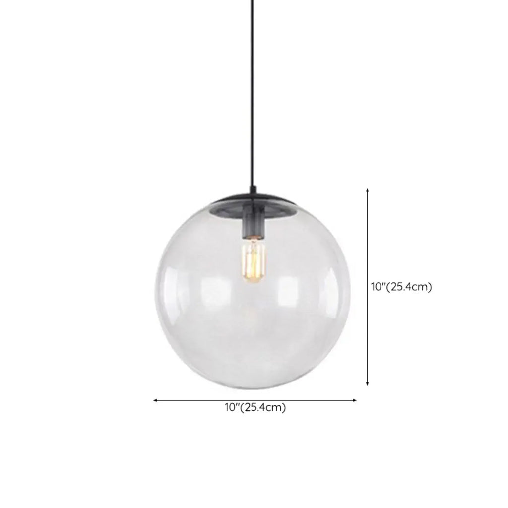 Suspension LED contemporaine en verre transparent en forme de bulle