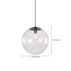 Suspension LED contemporaine en verre transparent en forme de bulle