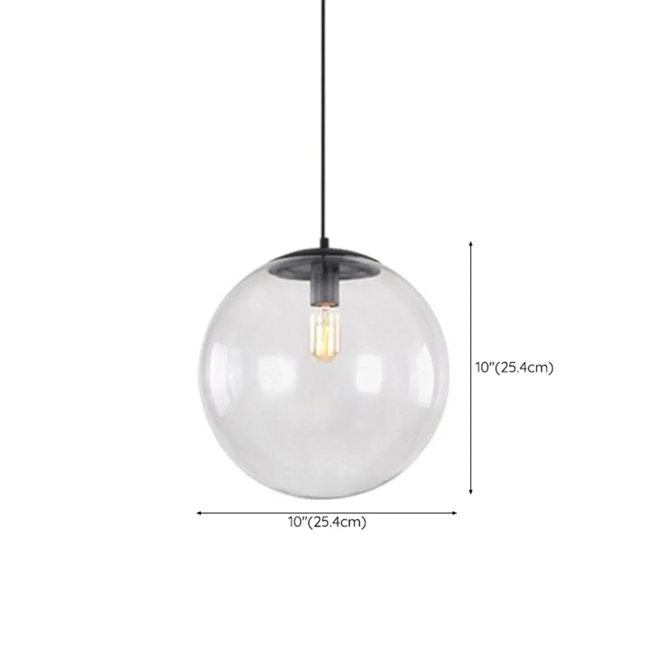 Suspension LED contemporaine en verre transparent en forme de bulle