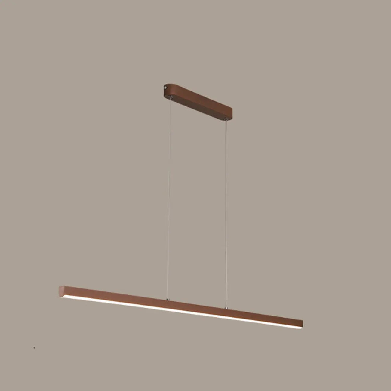 Luminaire LED rectangulaire simple en gel de silice marron pour îlot de cuisine