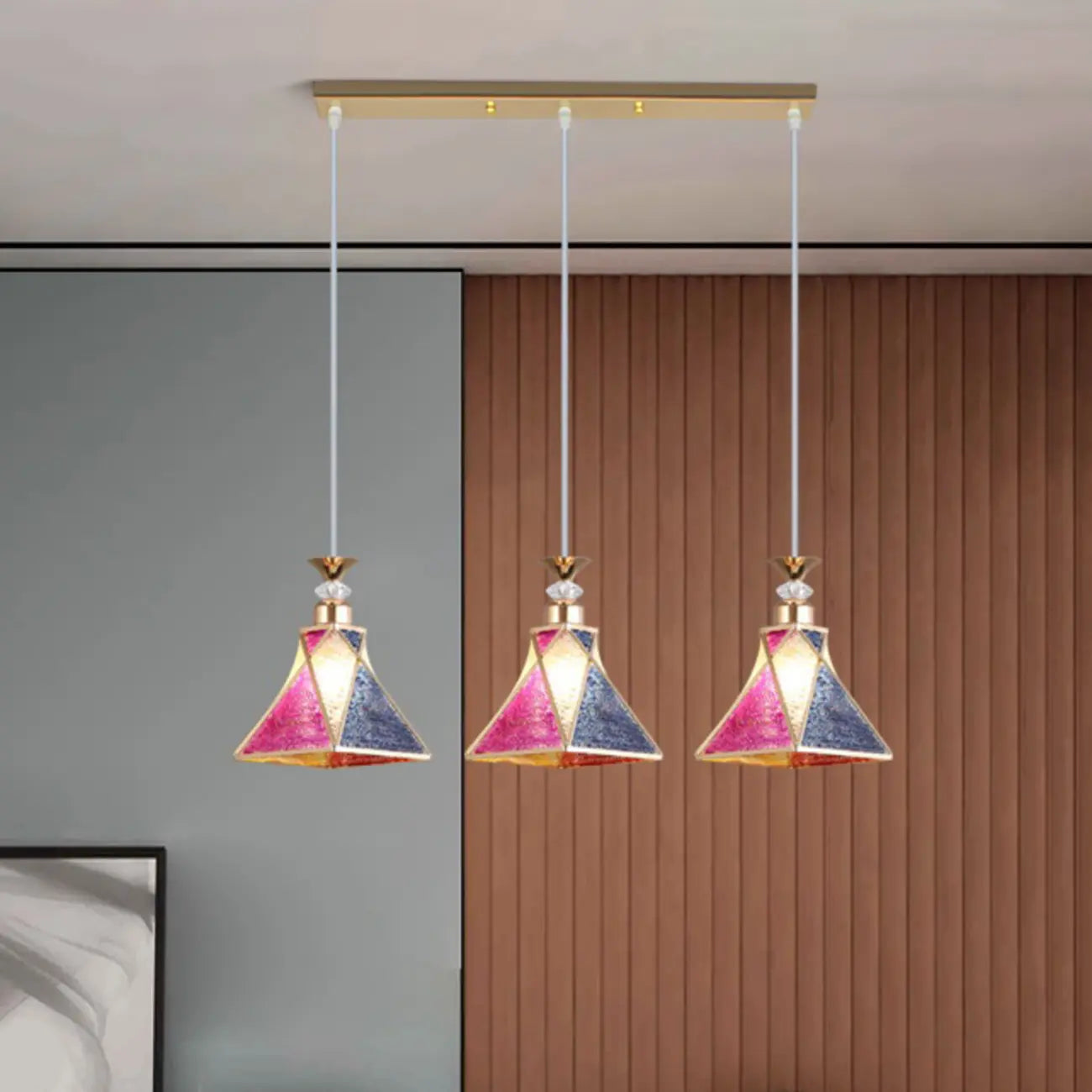 3 luci, forma affusolata, plastica, moderno, altezza regolabile