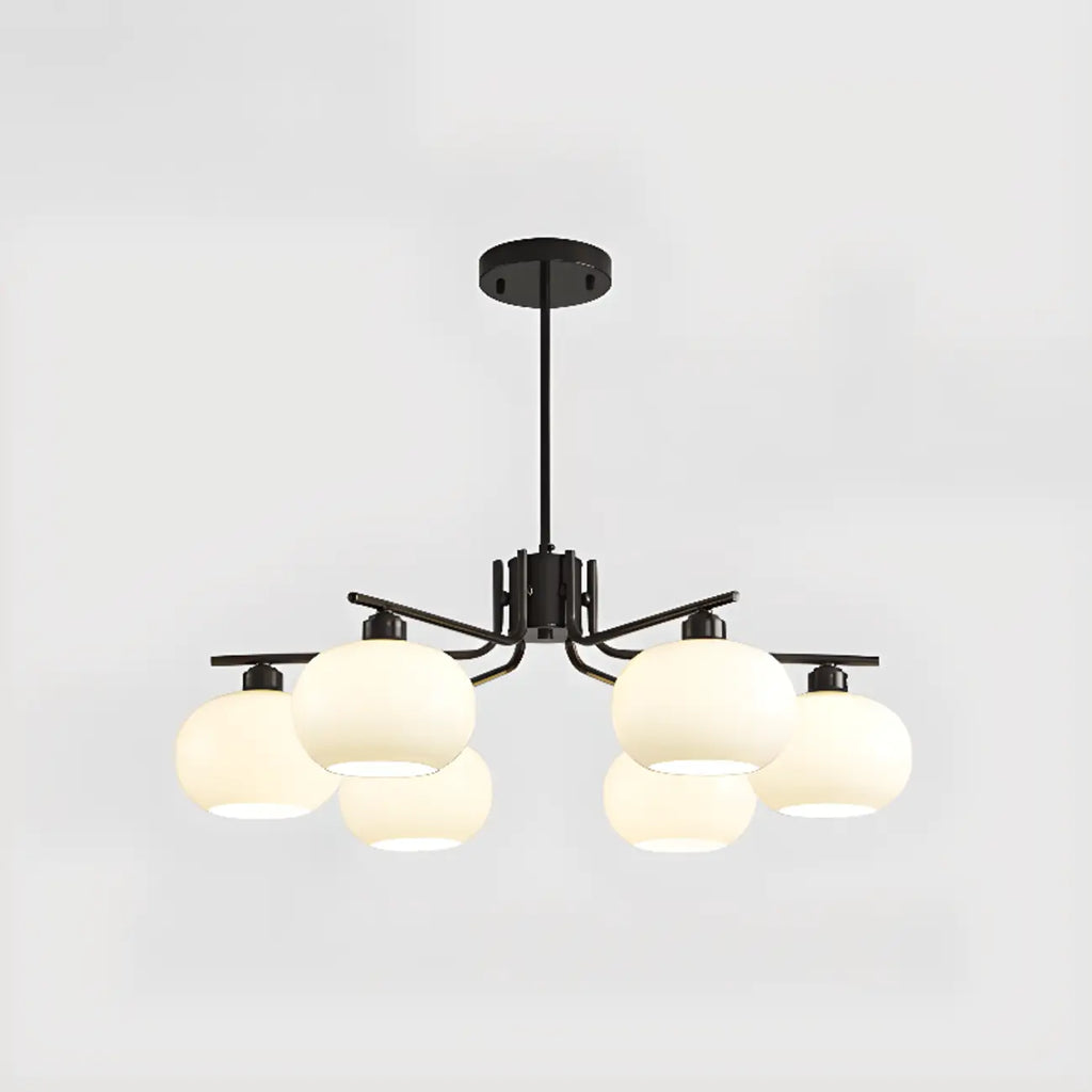 Lustre moderne en verre avec globe, longueur de suspension réglable