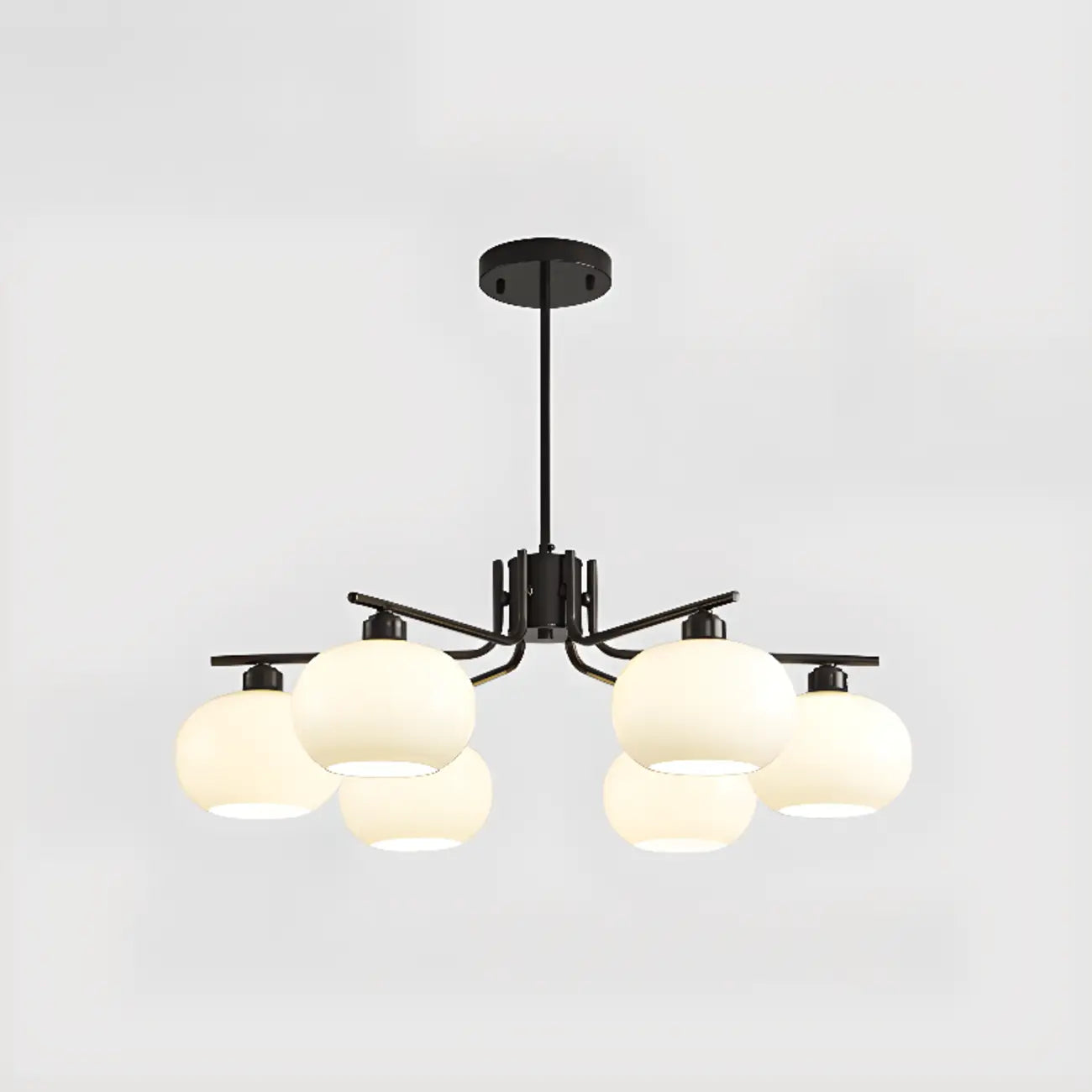 Lustre moderne en verre avec globe, longueur de suspension réglable