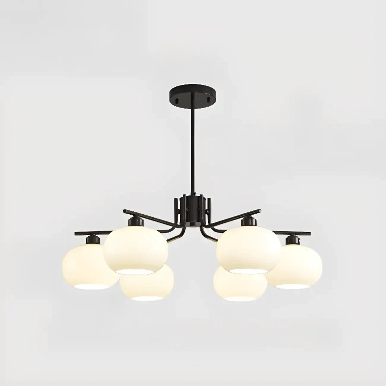 Lustre moderne en verre avec globe, longueur de suspension réglable