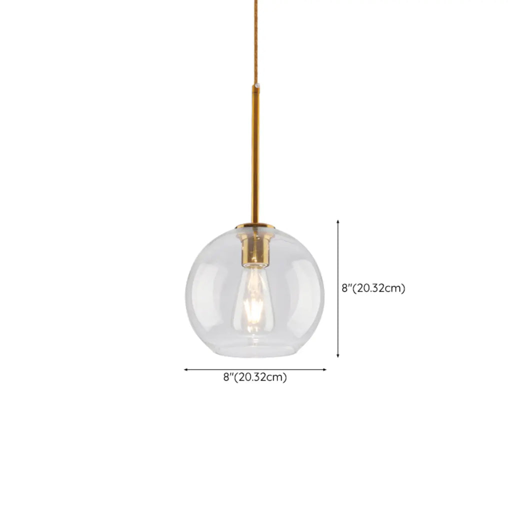 Suspension LED contemporaine en verre transparent en forme de bulle
