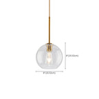 Suspension LED contemporaine en verre transparent en forme de bulle