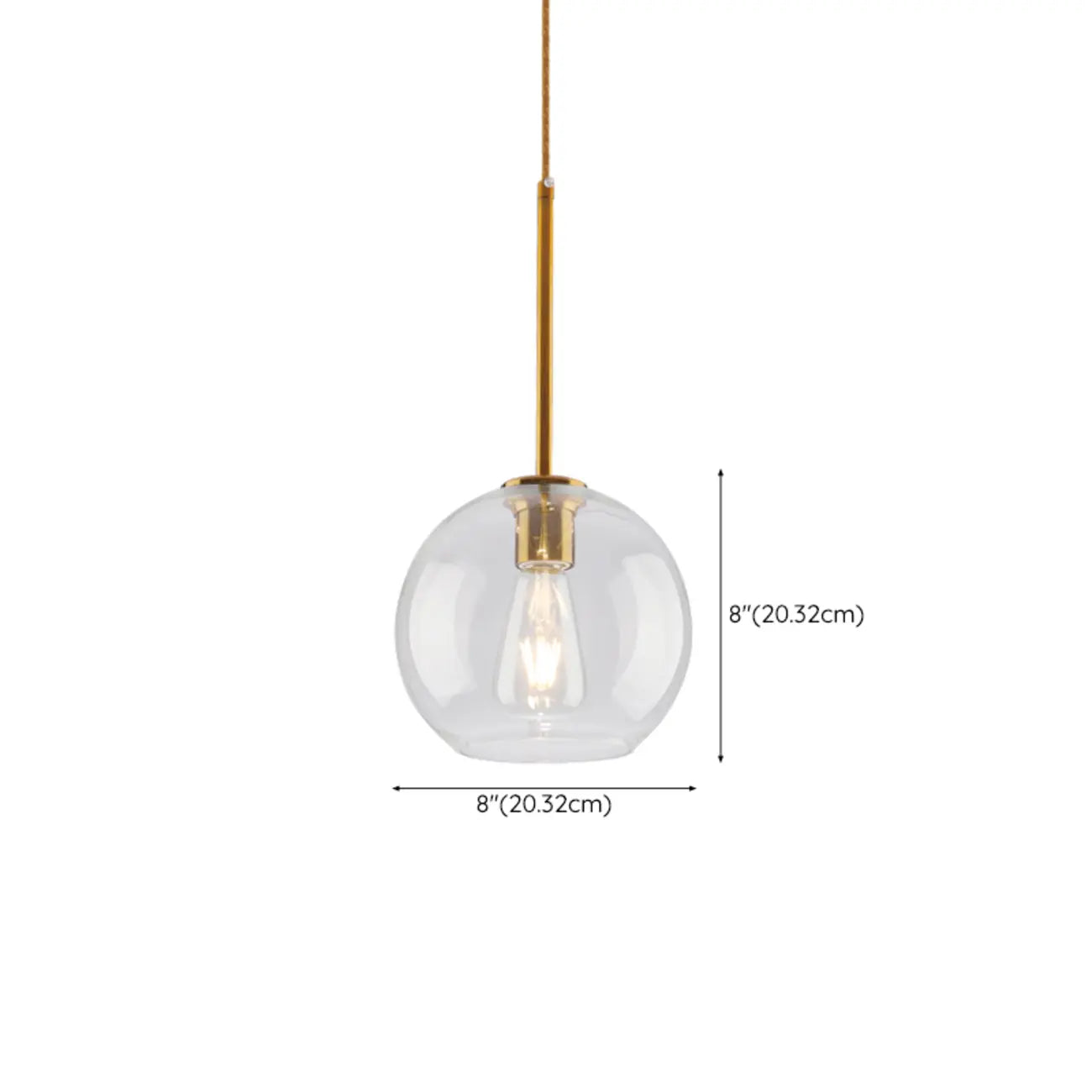 Suspension LED contemporaine en verre transparent en forme de bulle