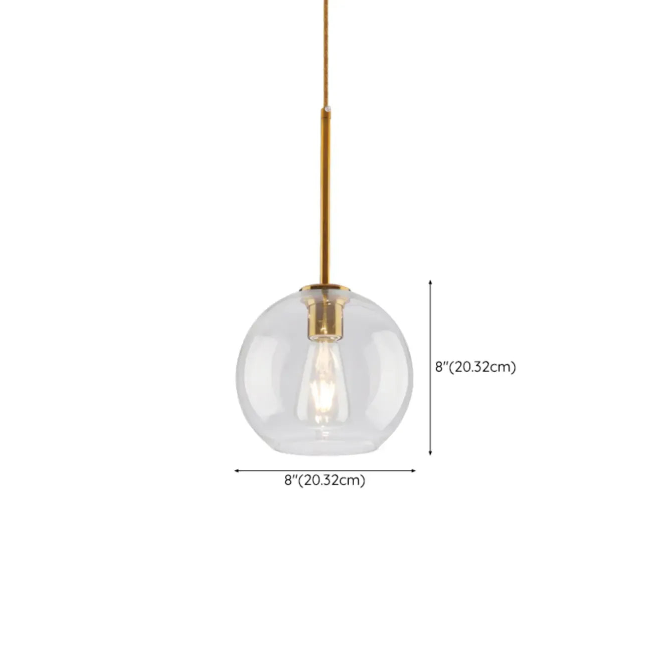 Suspension LED contemporaine en verre transparent en forme de bulle