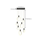 Suspension LED dorée personnalisable pour escalier