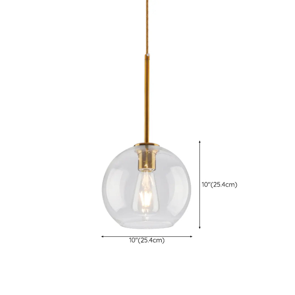 Suspension LED contemporaine en verre transparent en forme de bulle