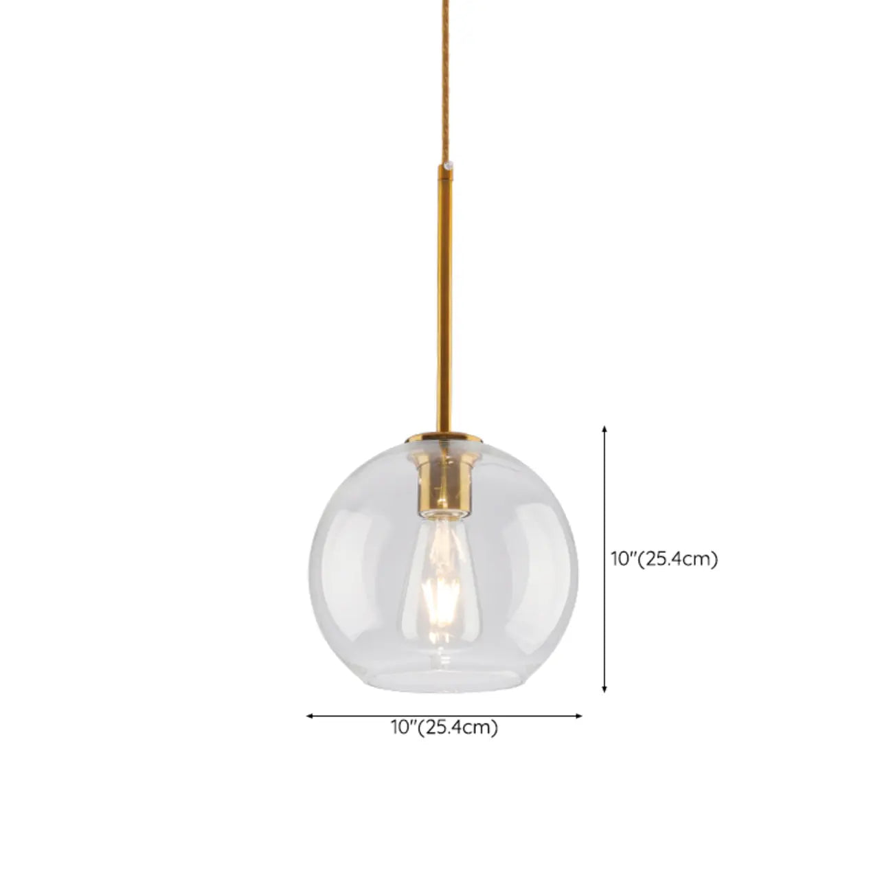 Suspension LED contemporaine en verre transparent en forme de bulle