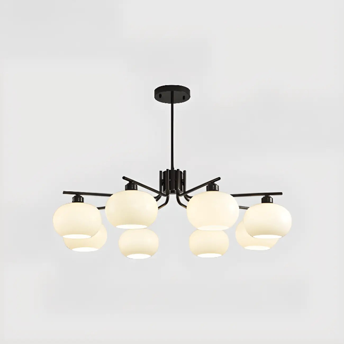 Lustre moderne en verre avec globe, longueur de suspension réglable