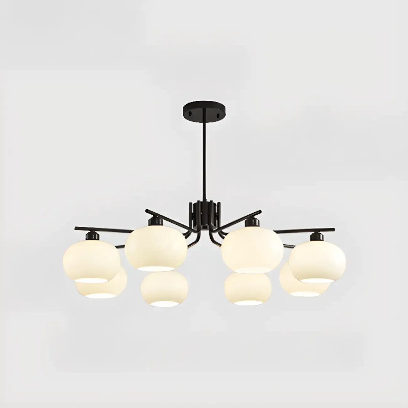 Lustre moderne en verre avec globe, longueur de suspension réglable