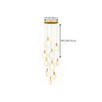 Suspension LED dorée personnalisable pour escalier