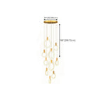Suspension LED dorée personnalisable pour escalier