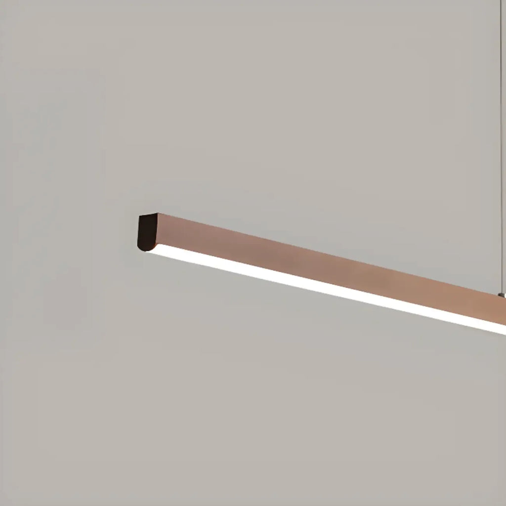 Luminaire LED rectangulaire simple en gel de silice marron pour îlot de cuisine
