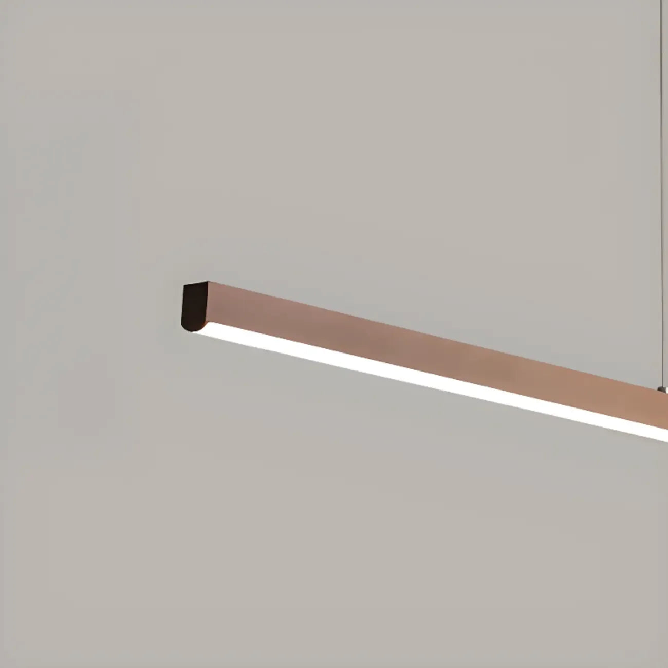 Luminaire LED rectangulaire simple en gel de silice marron pour îlot de cuisine
