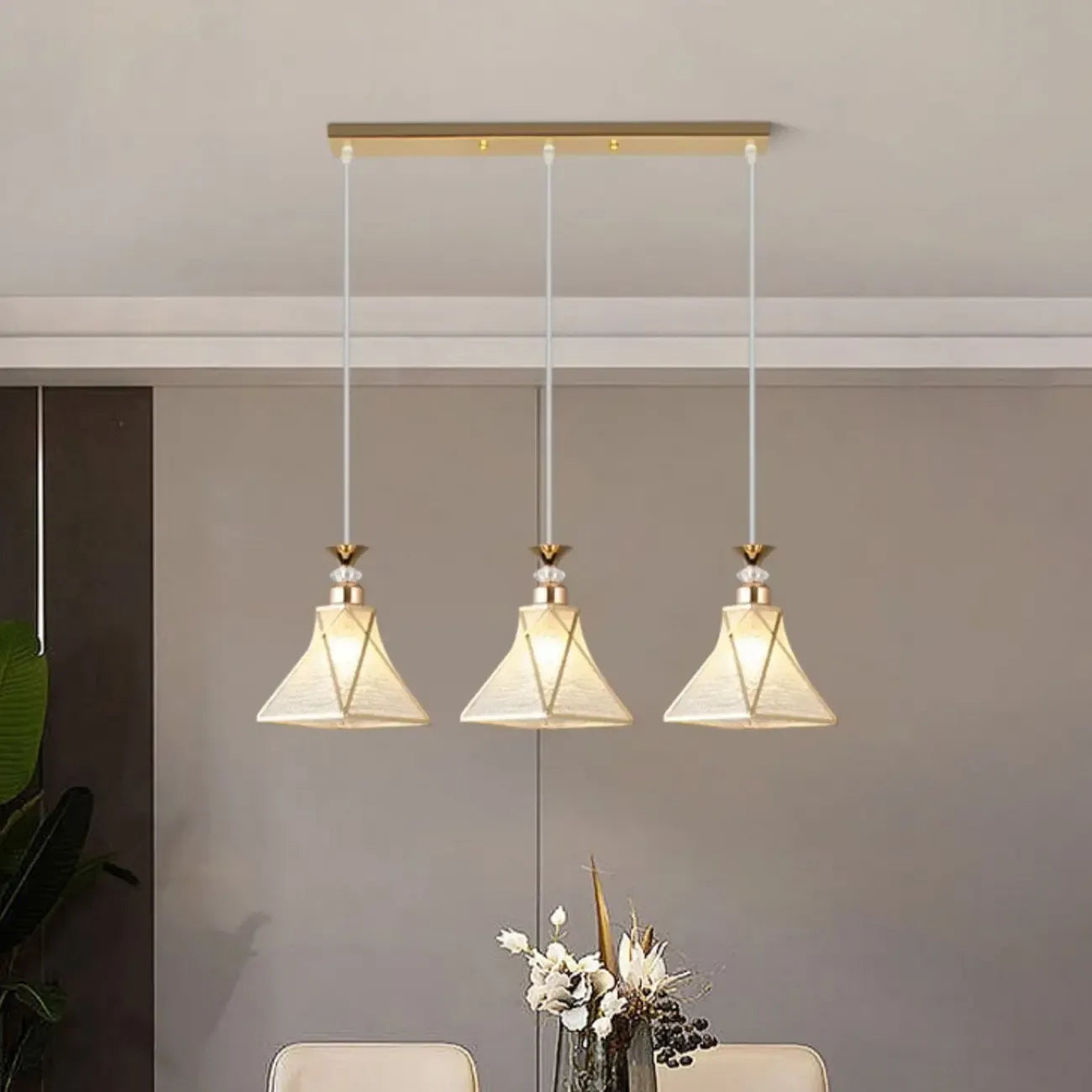3 luci, forma affusolata, plastica, moderno, altezza regolabile